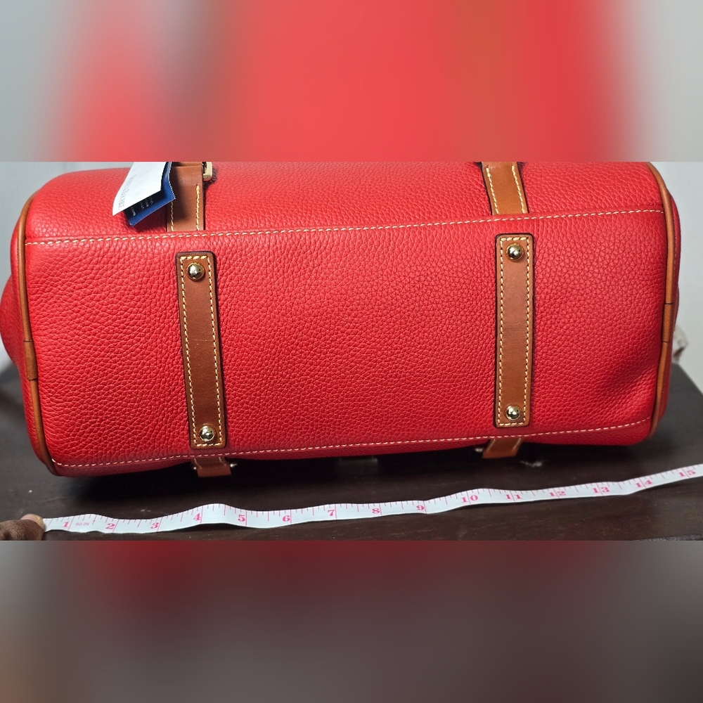 Dooney & Bourke Red Pebbled Leather Large Satchel - Picture 6 of 10